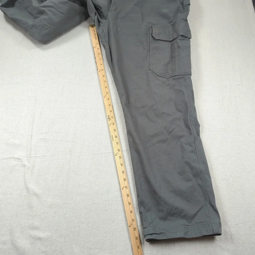 Duluth Trading Pants Mens 48x34 Khaki Flex Fire Hose Cargo Relaxed Utility